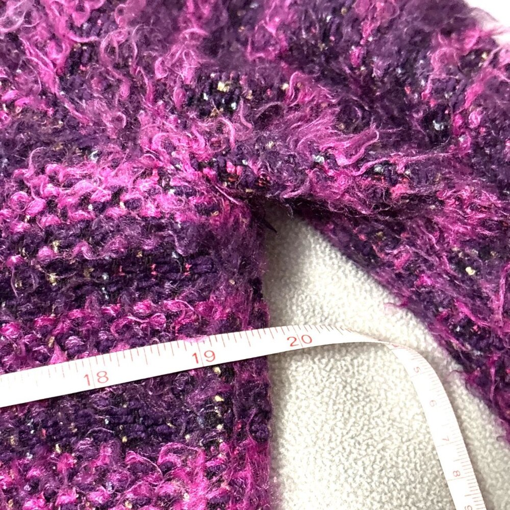 Chicos Design Purple Eyelash Texture Duster Sweater Art to Wear Indie Boho - Picture 4 of 5